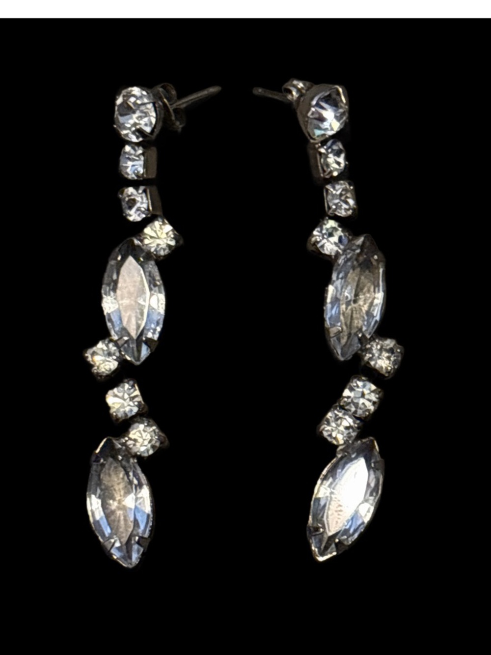 Source Unknown Clear Crystal Drop Dangle Earrings
